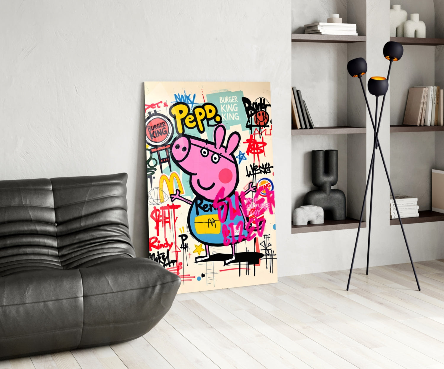 Urban Peppa Glass Wall Art || Designer Collection