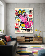 Urban Peppa Glass Wall Art || Designer Collection - Lifestyle preview in a designer interior