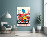 Homer Street Art artwork styled in a teen's bedroom with vibrant accents