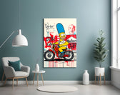 Homer Street Art artwork styled in a teen's bedroom with vibrant accents
