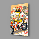 Biker Homer Gulf Style Glass Wall Art || Designer Collection