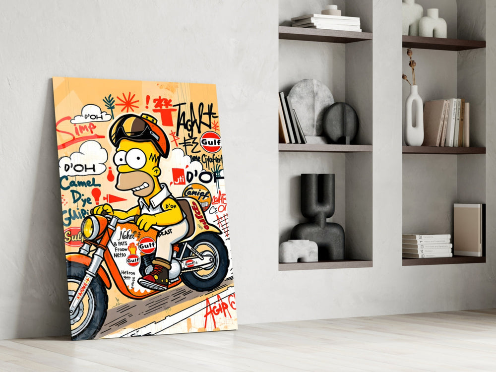Cartoon-luxury panel against a brick or moody concrete accent wall
