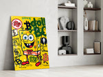 Cartoon-luxury panel against a saturated yellow-painted accent wall