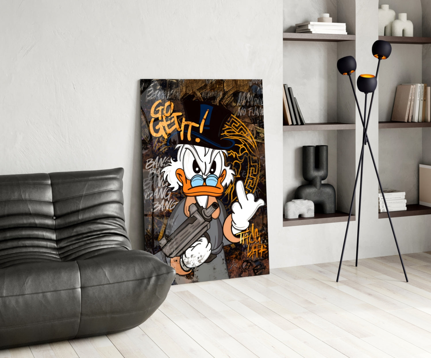 The Rebel Face of Scrooge Glass Wall Art || Designer Collection