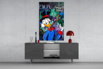 Luxury Rebel glass wall art catching light to reveal its layered tags