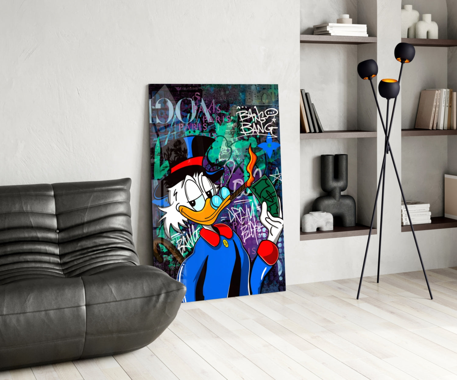 The Luxury Rebel Scrooge Glass Wall Art || Designer Collection