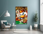 King of Poker artwork styled in a cigar lounge interior