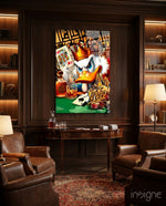 Scrooge King of Poker Glass Wall Art || Designer Collection - Lifestyle preview in a designer interior