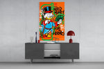Hermès Scrooge glass wall art catching light to reveal its layered tags