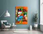 Hermès Scrooge artwork styled in a teen's bedroom with bold accents