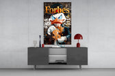 Forbes Scrooge glass wall art catching light to reveal its baroque depth