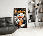 Pop-graffiti glass print bringing manifesto edge to a man cave