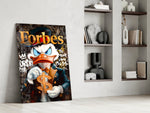 Cartoon-luxury panel against a moody dark-painted accent wall