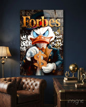 Scrooge: Forbes Billionaire Glass Wall Art || Designer Collection - Lifestyle preview in a designer interior