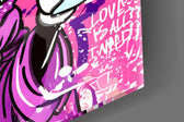 Designer-collection artwork in a girls'-night cocktail bar