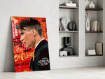 Anti-hero panel against a saturated red-painted accent wall
