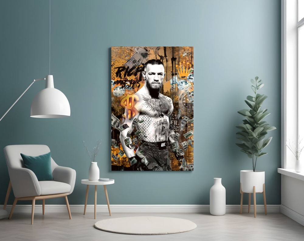McGregor artwork styled in a teen's bedroom with bold accents
