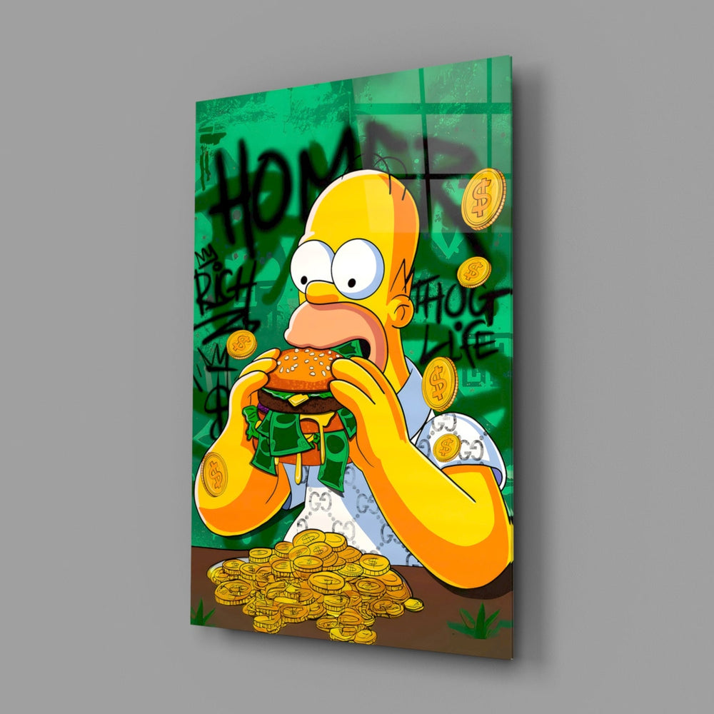 Cartoon-luxury panel anchoring a creative loft wall