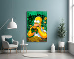 Homer artwork styled in a teen's bedroom with vibrant accents