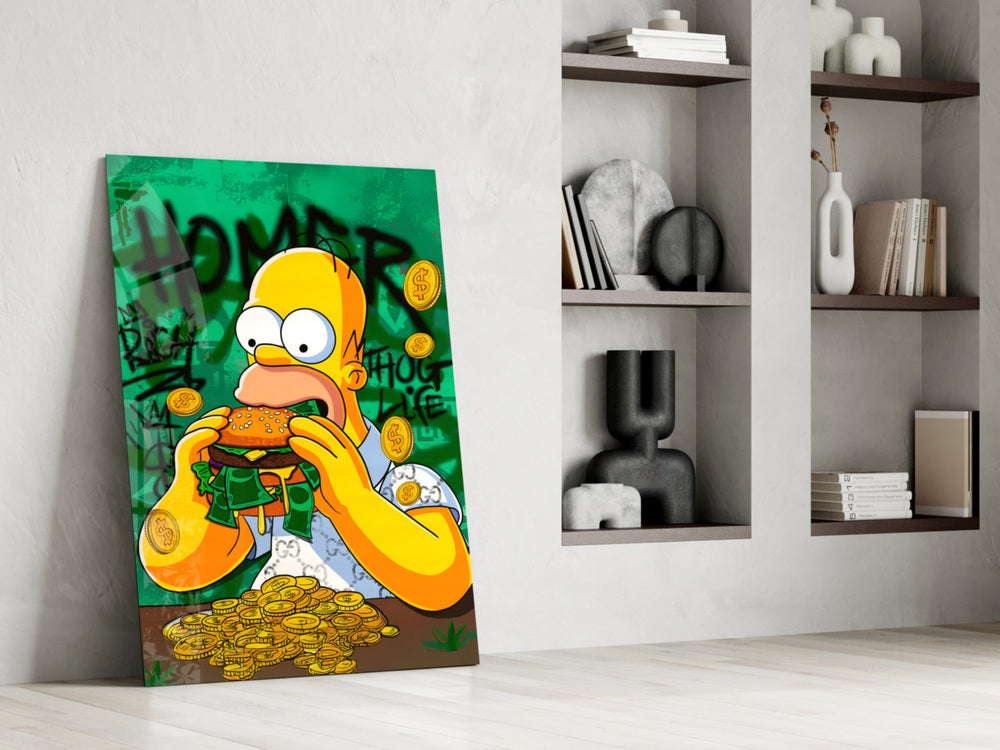 Cartoon-luxury panel against a saturated emerald-painted accent wall