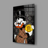 Designer-collection crypto panel anchoring a creative office wall