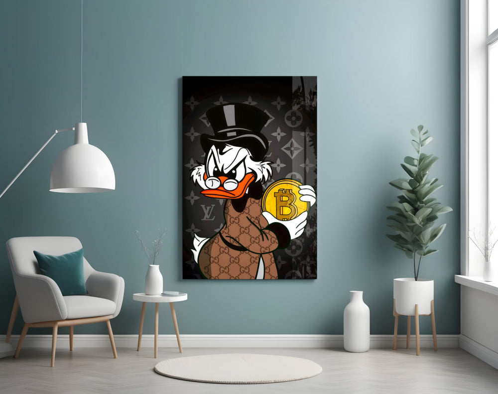 Crypto Rich artwork styled in a teen's bedroom with bold accents