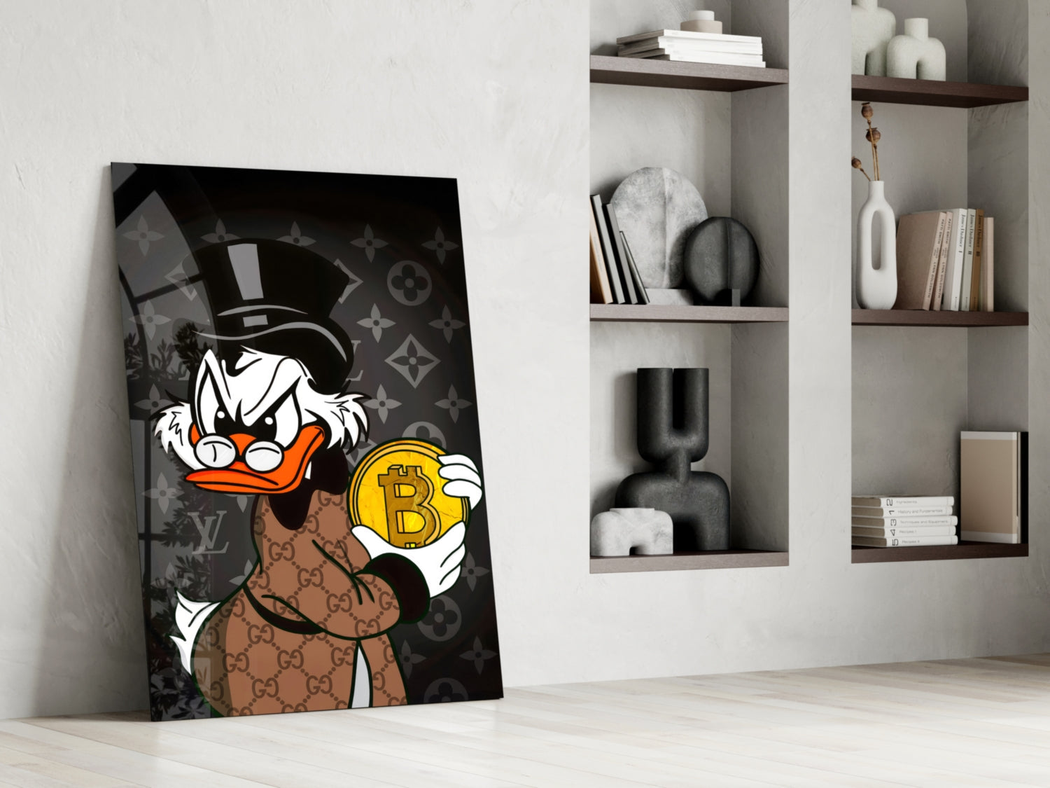 Crypto Rich Scoundrel Glass Wall Art || Designer Collection