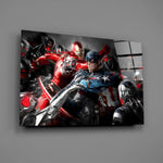 Designer-collection Marvel panel anchoring a teen's bedroom wall