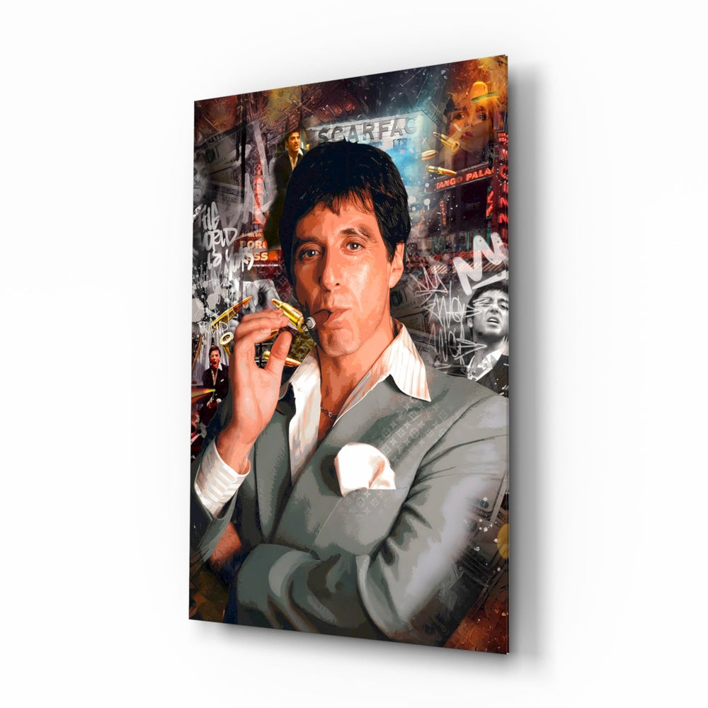 scarface cigarette Scarface Tony Montana Glass Wall Art — Designer Collection Cinema Portrait 43 scarface cigarette Scarface Tony Montana Glass Wall Art — Designer Collection Cinema Portrait 43