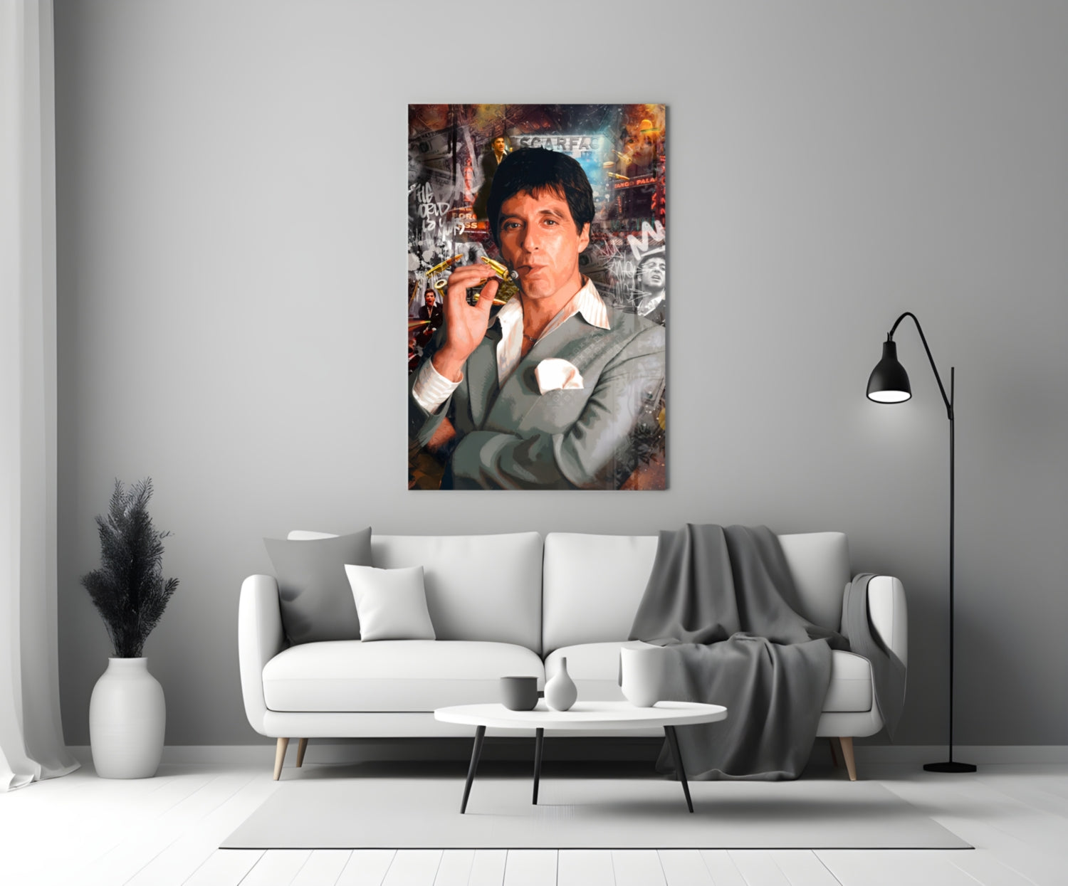 Scarface Tony Montana Glass Wall Art || Designer Collection