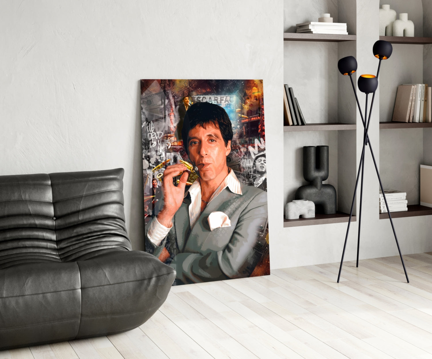 Scarface Tony Montana Glass Wall Art || Designer Collection
