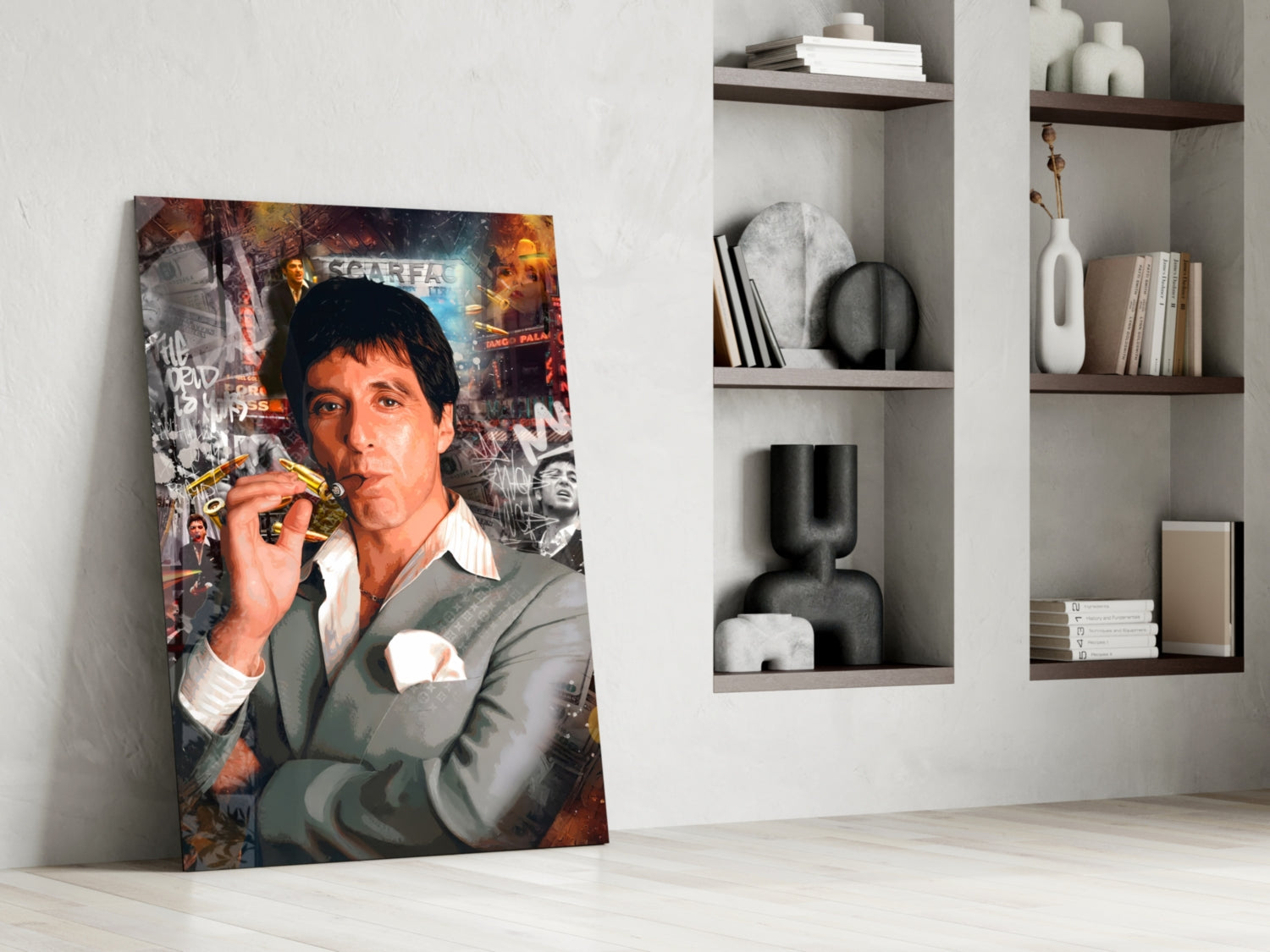 Scarface Tony Montana Glass Wall Art || Designer Collection