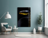 Viper portrait artwork styled in an executive office