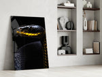 Predator panel against a moody dark-painted accent wall