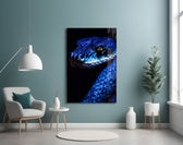Viper portrait artwork styled in an executive office