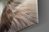 Designer-collection artwork in a luxe lounge with leather seating