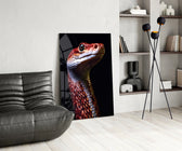 Wildlife glass print bringing predator calm to a teen's bedroom