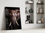Wildlife panel against a moody dark-painted accent wall