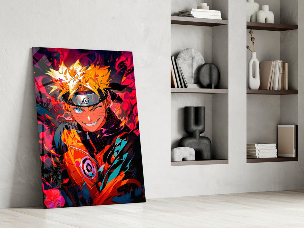 Anime panel against a moody dark-painted accent wall