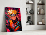 Anime panel against a moody dark-painted accent wall