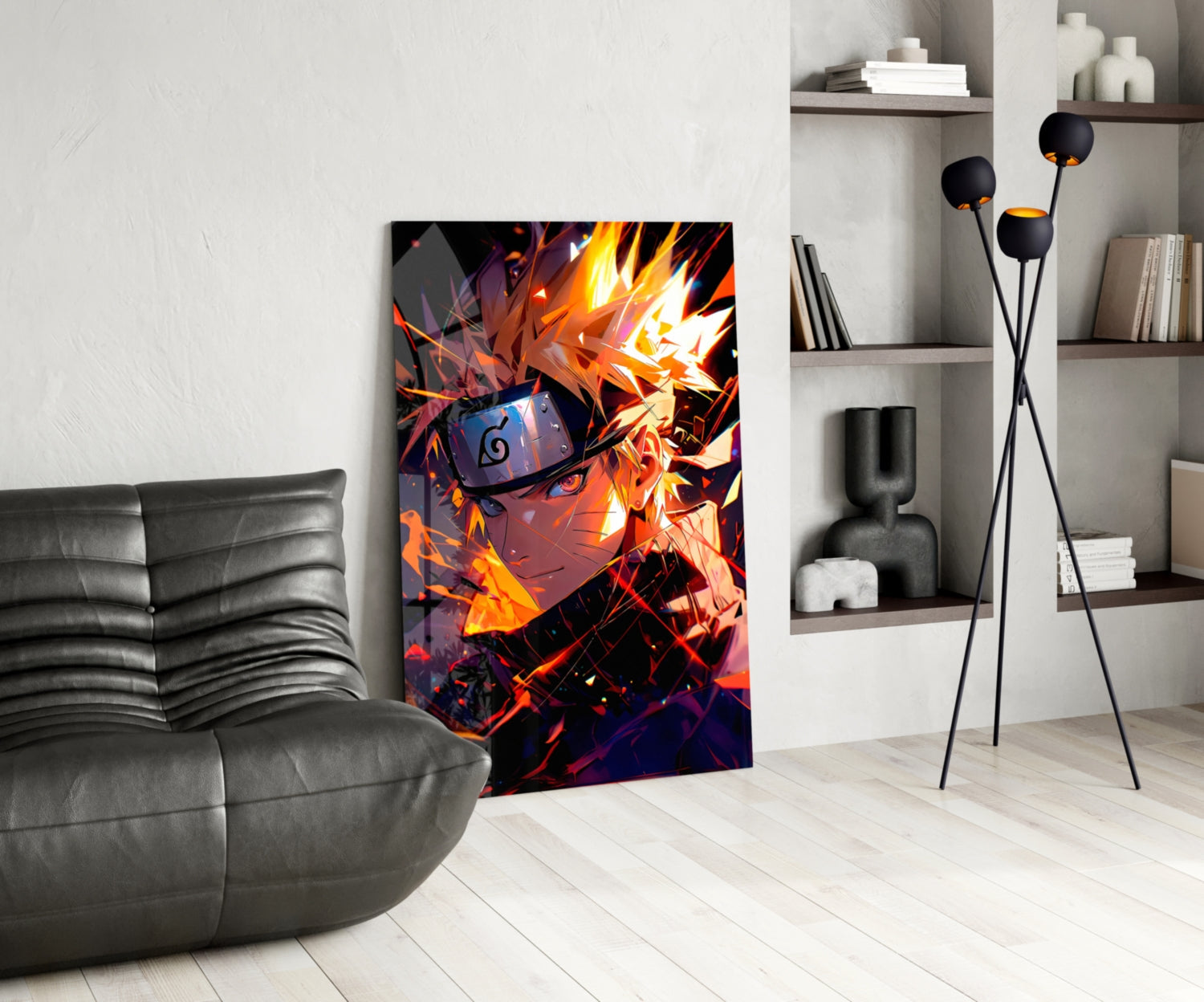 Naruto Flame Energy Glass Wall Art || Designer Collection