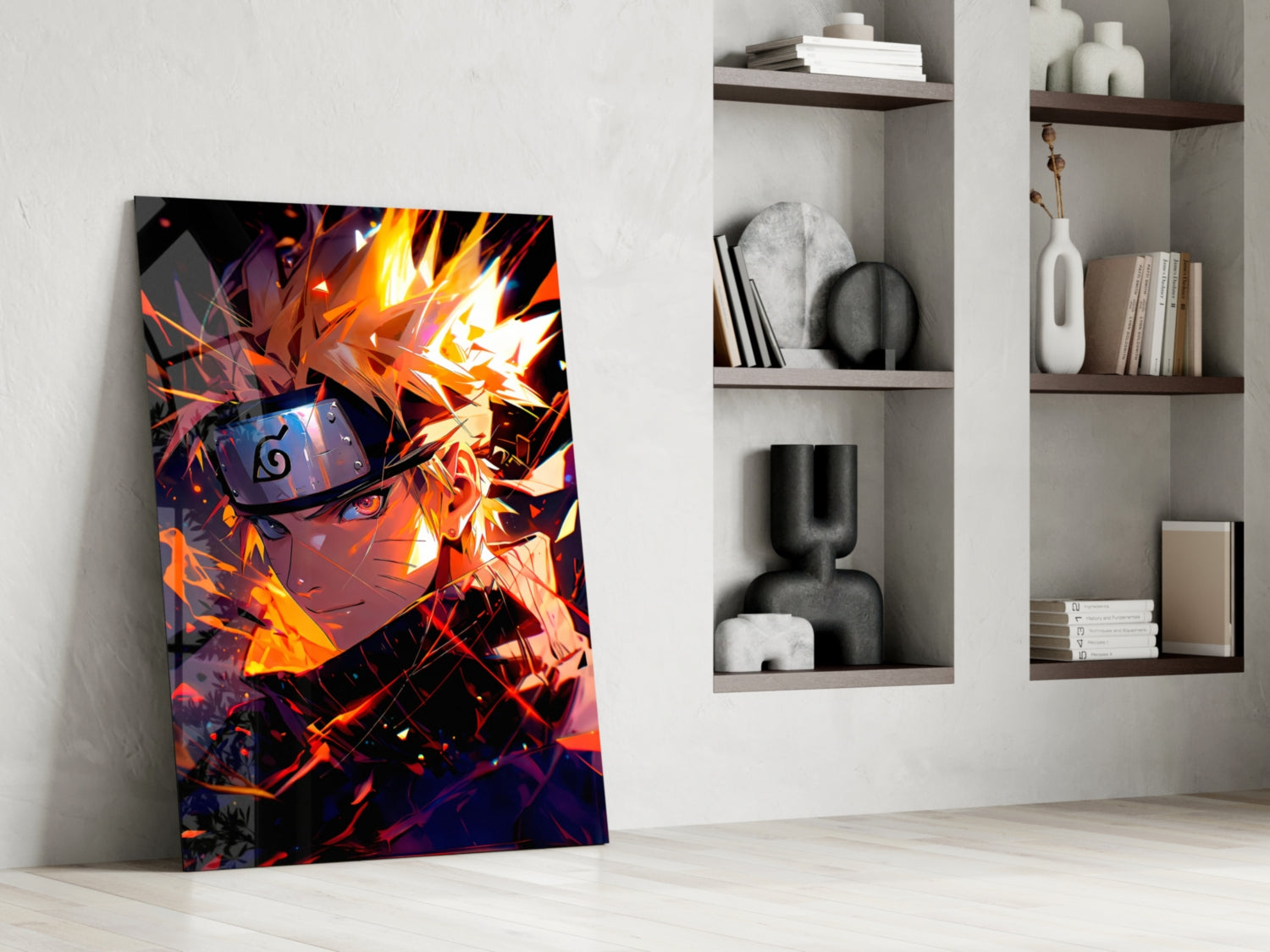 Naruto Flame Energy Glass Wall Art || Designer Collection