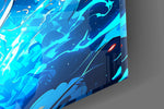 Designer-collection artwork in a manga-leaning home interior