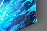 Designer-collection artwork in a manga-leaning home interior