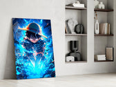 Anime panel against a moody dark-painted accent wall