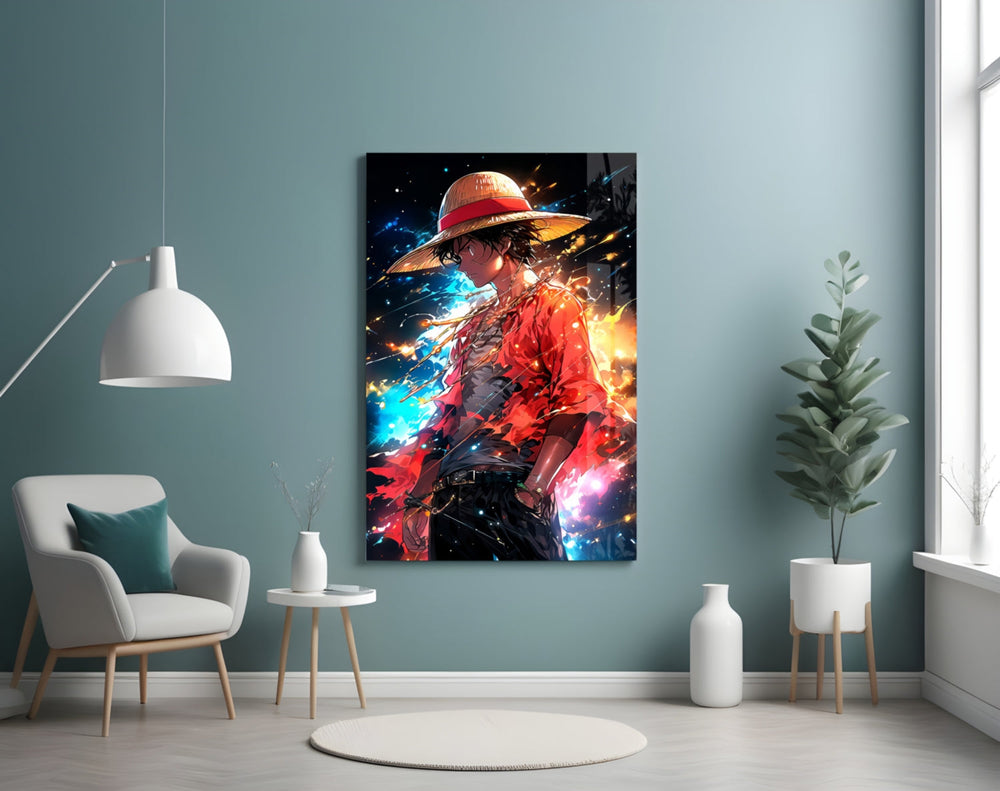 Luffy Mysterious Power artwork styled in a creative loft interior