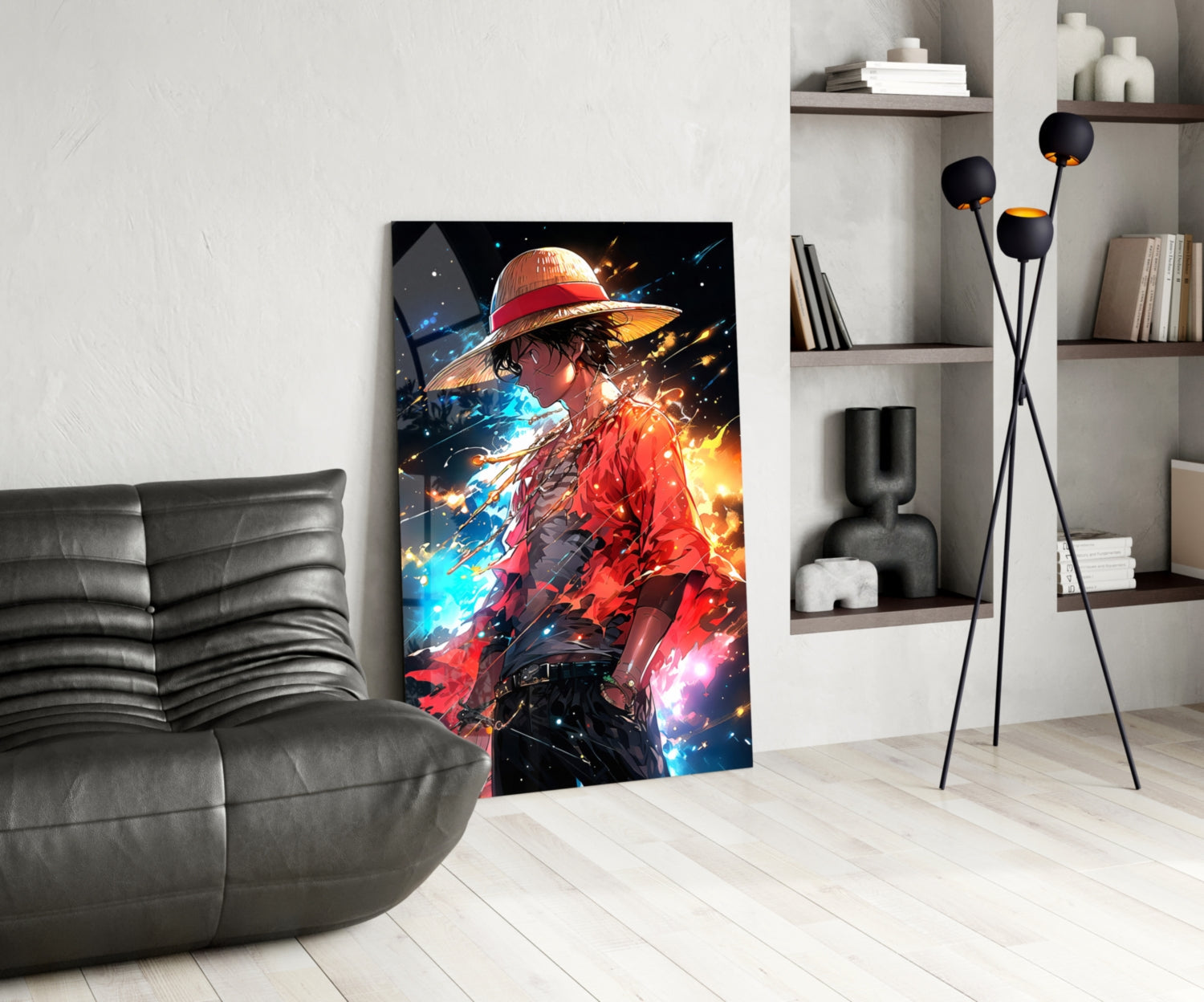 Luffy Mysterious Power Glass Wall Art || Designer Collection