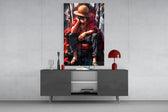 Luffy Throne glass wall art catching light to reveal its cinematic shadow