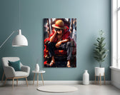 Luffy Throne artwork styled in a creative loft interior