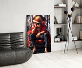 Anime glass print bringing pirate-king edge to a man cave